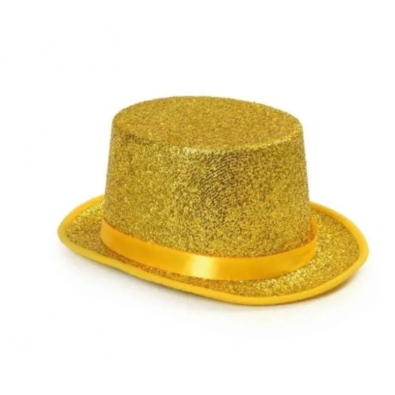 Cartola Luxo Feltro Brilho Dourada