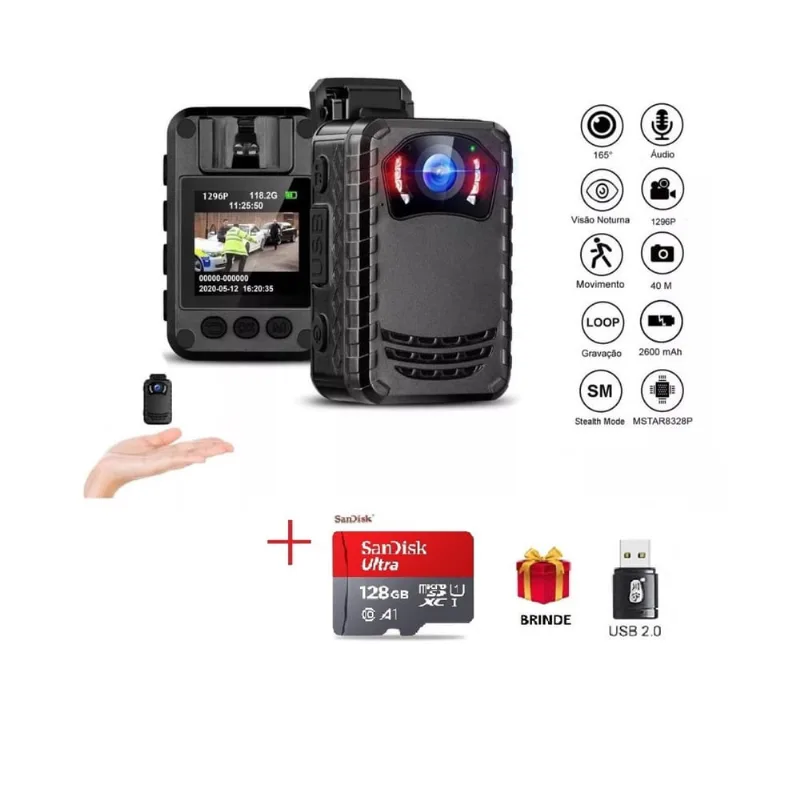 Micro Câmera 128gb Escuta Traição Esposa Marido Com Clip Produto no Brasil N9