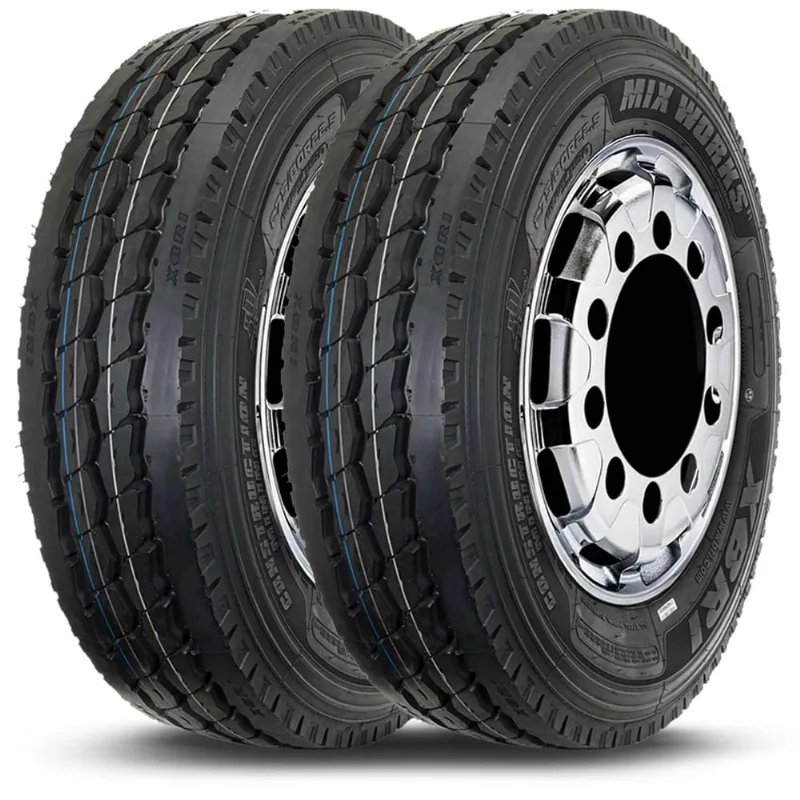 Kit 2 Pneu 275/80R22.5 Xbri Mix Works F1 149/146K Liso Misto