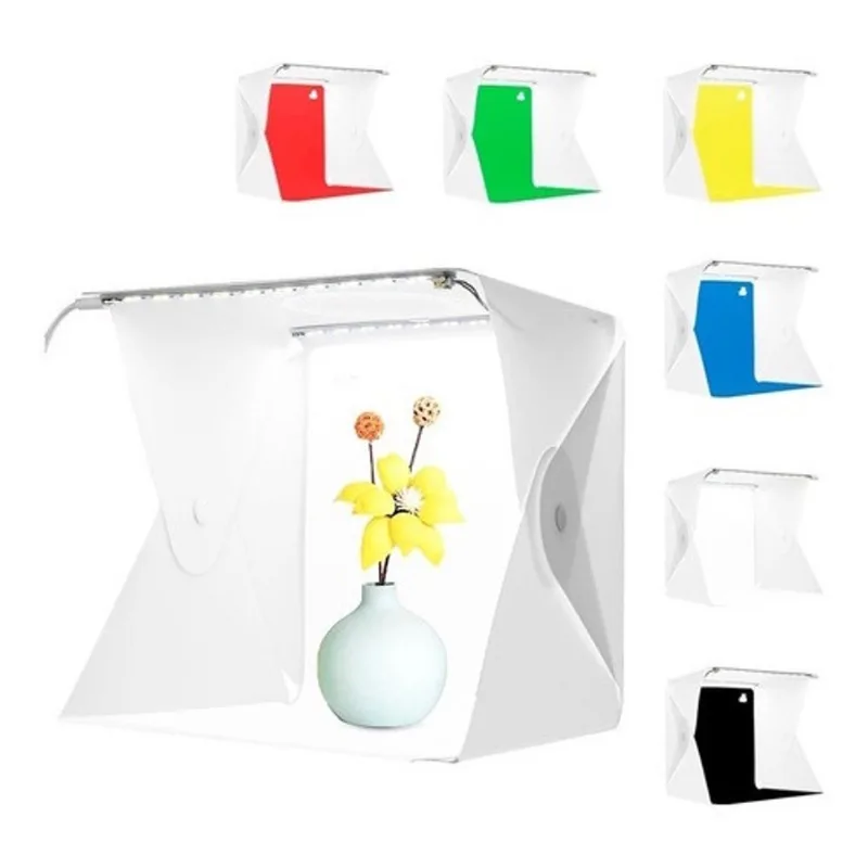 Mini Estúdio Portátil Com Led Fundo Branco Colorido