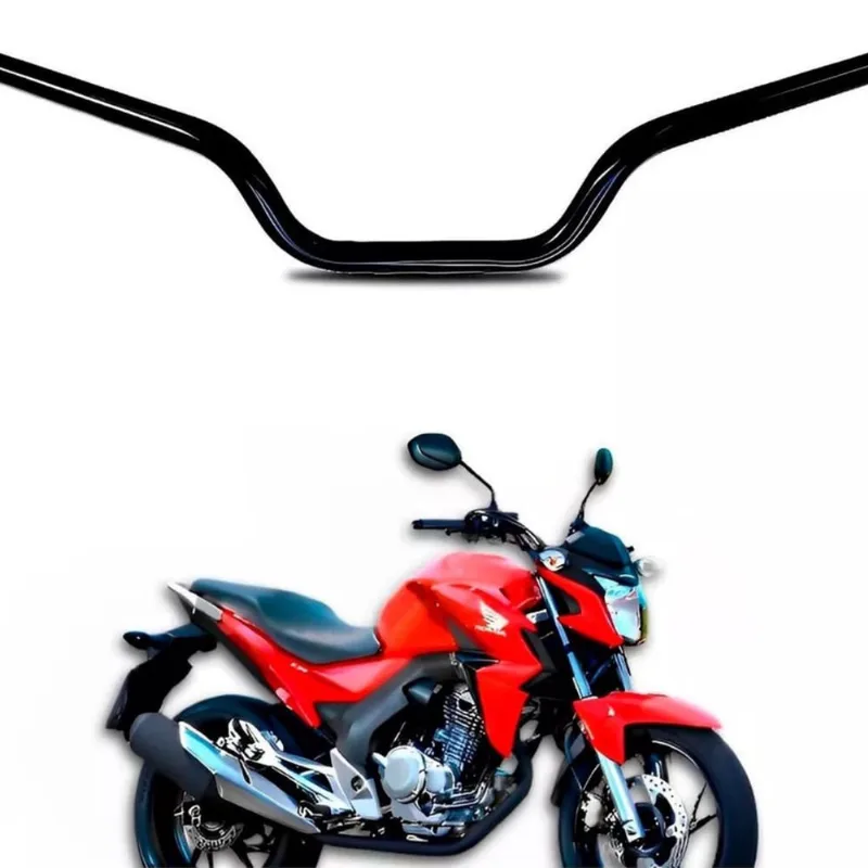 Guidão De Moto Cb Twister 250 2014 A 2022 Preto Com Furo Pesinho