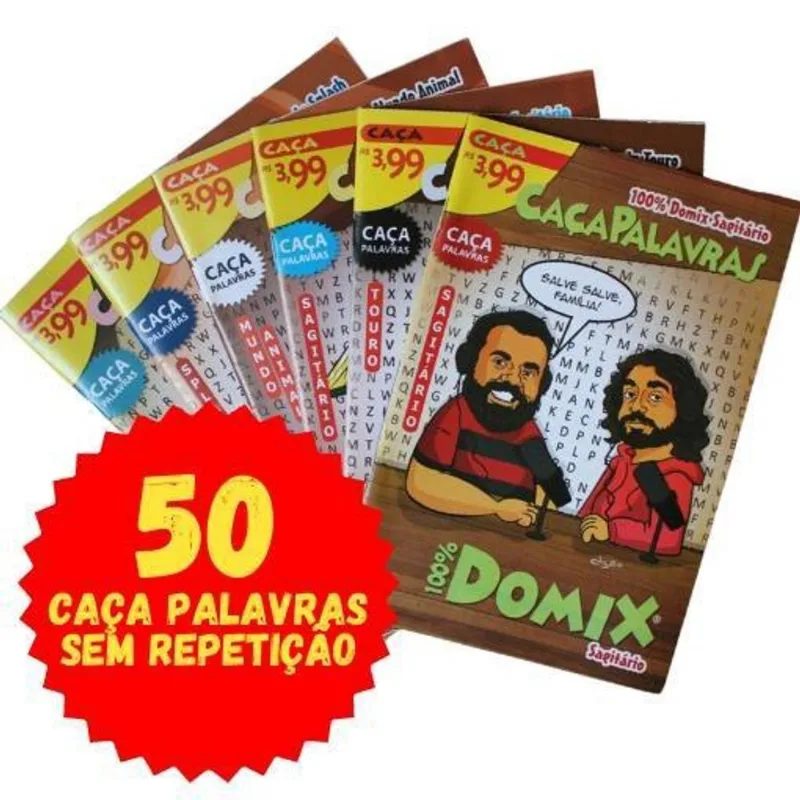 50 Revistas Só Caça Palavra Sortido Sem Repetição 100 Domix