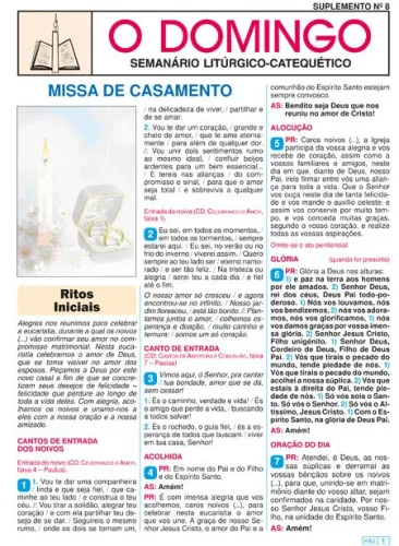 Missa De Casamento O Domingo 775g Editora Paulus - EDITORA PAULUS