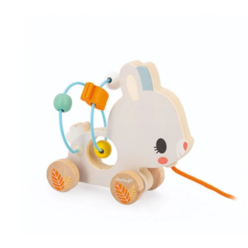 Animal Baby Looping Aramado Coelho Puxador De Madeira Janod