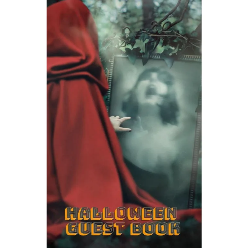 Red Cape scary Halloween Themed Guest Book