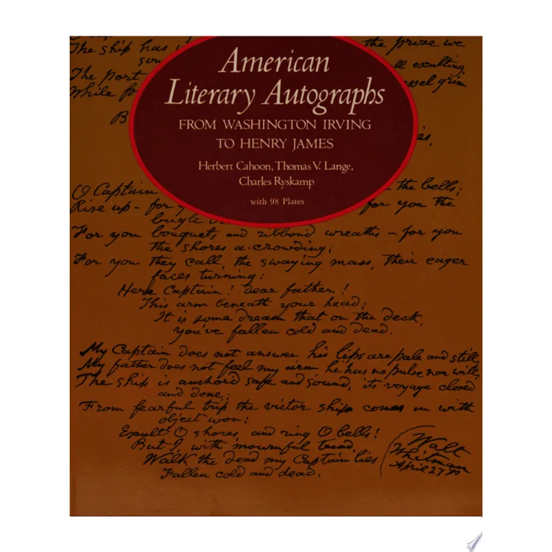 AMERICAN LITERARY AUTOGRAPHS FROM WASHINGTON IRVIN
