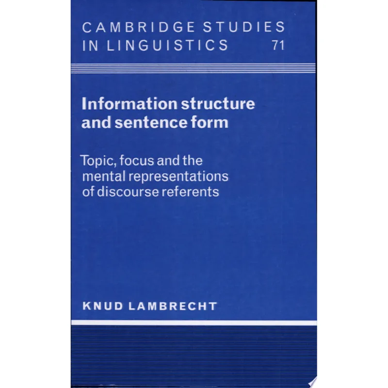 INFORMATION STRUCTURE & SENTENCE FORM