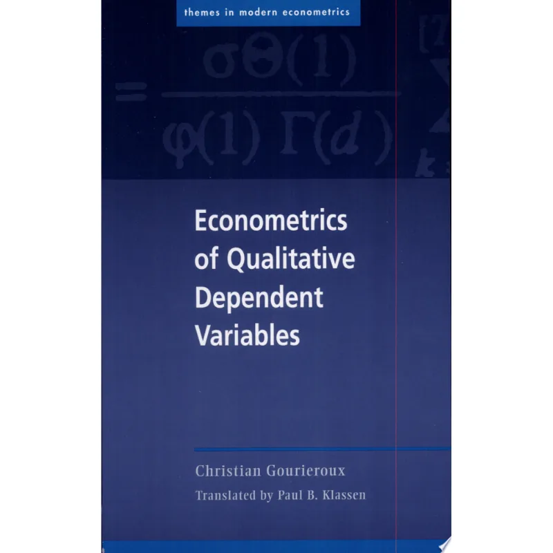 ECONOMETRICS OF QUALITATIVE DEPENDENT VARIABLE