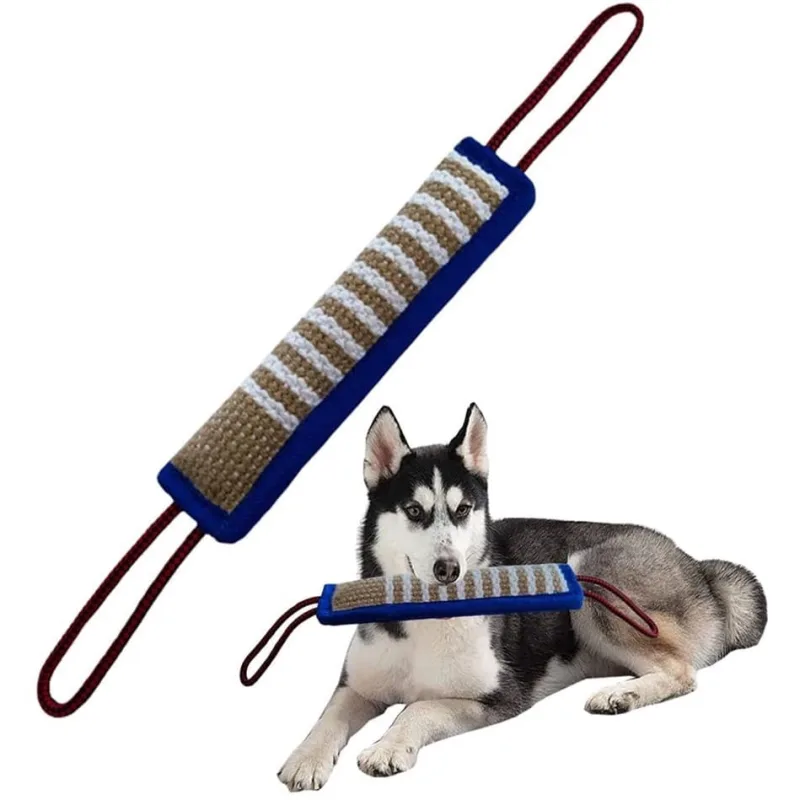 Brinquedo de puxão de mordida de cachorro, brinquedo forte para puxar cachorro com juta resistente, brinquedos interativos para cães médios a grandes, - Não Disponível - Brinquedos