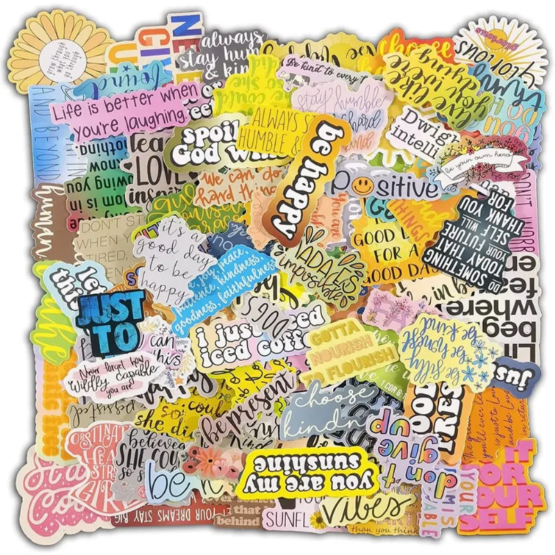 100 peças de adesivos motivacionais, adesivos inspiradores, adesivos inspiradores, adesivos de garrafa de água, decalques impermeáveis de vinil para skate, garrafas de água Hydroflask, laptop, bagagem
