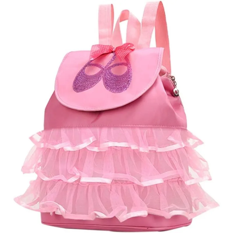 Mochila de dança princesa menina - balé ginástica natação escola viagens ao ar livre yoga esporte bolsa mochila bailarina sapato vestido mala de bagagem rosa