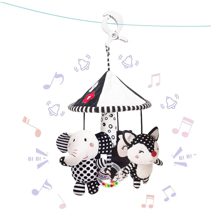 Brinquedos de bebê pendurados, brinquedos de assento de carro, brinquedo de carrinho de bebê com clipe para 3, 6 a 18 meses, chocalhos macios para ass - Não Disponível - Brinquedos