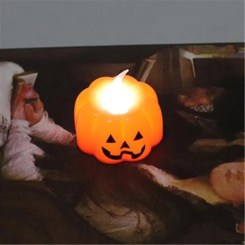 O ornamento do feriado exibe stands de abóbora 10pcs halloween levou velas lâmpadas de abóbora conjunto para decoração de halloween