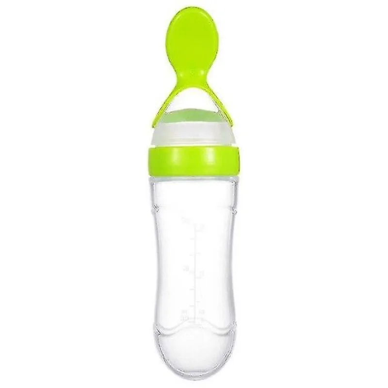 Mamadeiras de bebê 1pcs bebê bebê recém-nascido criança mamadeira silicone treinamento colher de arroz garrafas de cereais verde