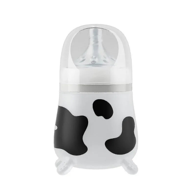 Mamadeiras de bebê 240ml biberão de silicone de vaca bonito imitando leite materno para bebês recém-nascidos mamadeiras anti-cólicas
