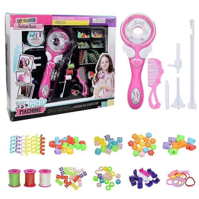 Modeladores de volume de coque de cabelo elétrico automático trança de cabelo ferramentas de estilo rápido fácil diy máquina de trança presente caixa - Não Disponível - Eletroportáteis