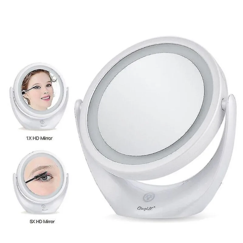 Espelhos faciais espelho maquiagem sensor de luz led tela sensível ao toque 5 mesa de ampliação cômoda espelhos de maquiagem em pé