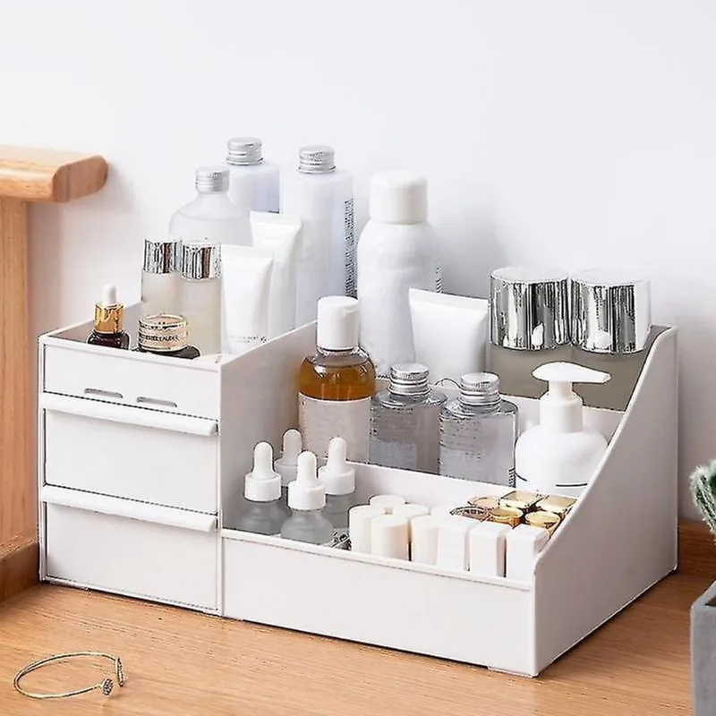 Recipientes de armazenamento doméstico organizador de maquiagem para cosméticos organizadores de cosméticos de grande capacidade caixa de armazenamento organizadores de mesa