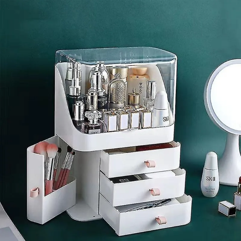 Recipientes de armazenamento doméstico organizador de maquiagem para cosméticos organizador de caixa de armazenamento de cosméticos de grande capacidade organizadores de mesa