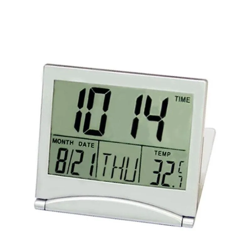 Despertadores mesa de viagem digital termômetro lcd calendário despertador tampa flexível - Não Disponível - Relógios E Joias