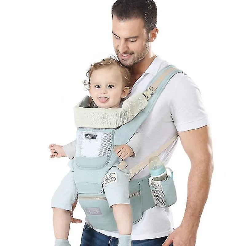 Porta-bebês ergonômico portador de bebê bebê canguru criança assento de quadril ferramenta suporte de bebê mochila funda envoltório verde