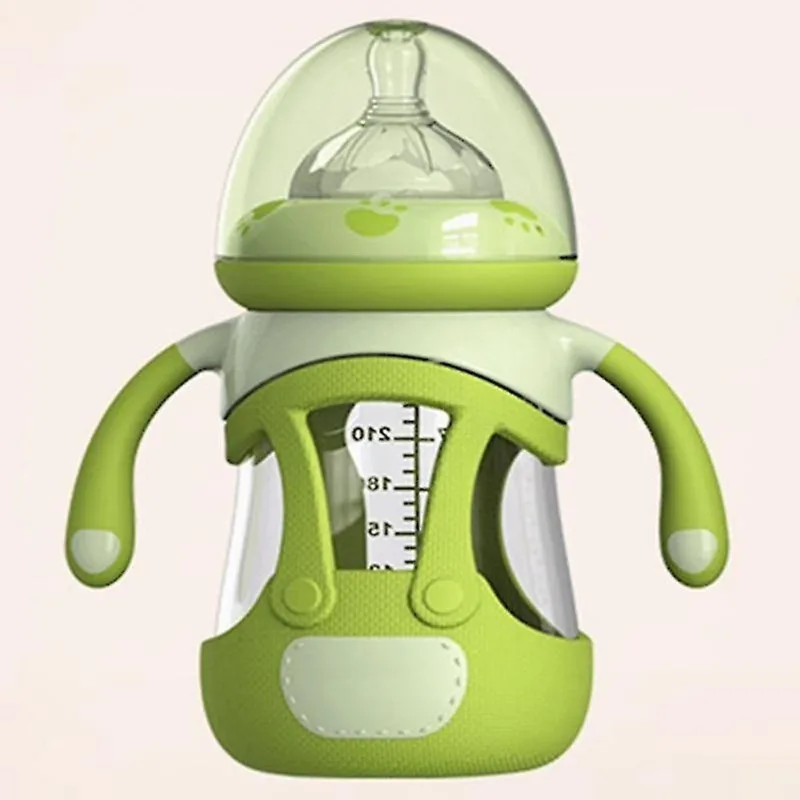 Mamadeiras mamadeira de bebê 240ml alimentador de bebê de silicone anti-queda mamadeira de bebê verde