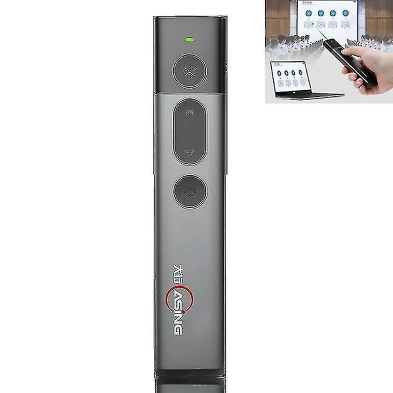 Conjuntos de acessórios de computador asing a7 2.4ghz apresentador laser verde sem fio powerpoint clicker representação controle remoto