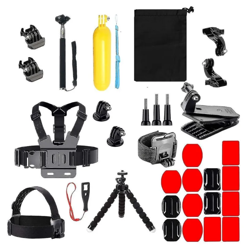 Conjuntos de acessórios de câmera kit de acessórios gopro de 32 peças