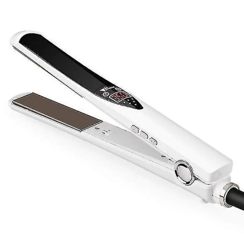 Alisadores de cabelo alisador de cabelo aquecido display led íons negativos titânio duro chapinha branca