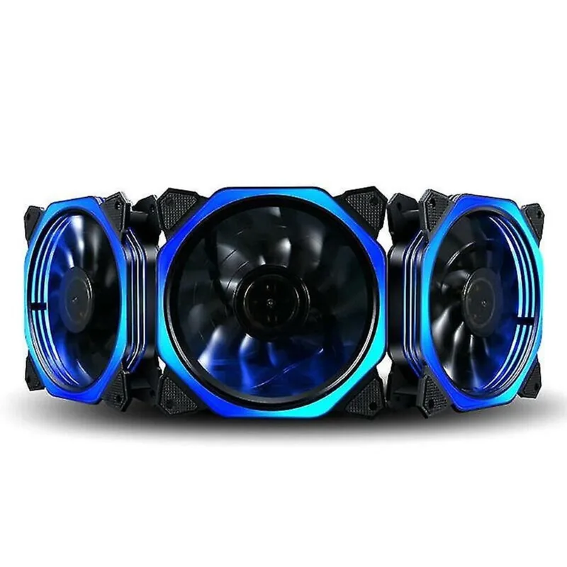 Peças de refrigeração do sistema de computador azul escuro 12cm rgb pc ventilador de refrigeração de energia do computador 12cm led ventilador refrigerador silencioso emissor de luz