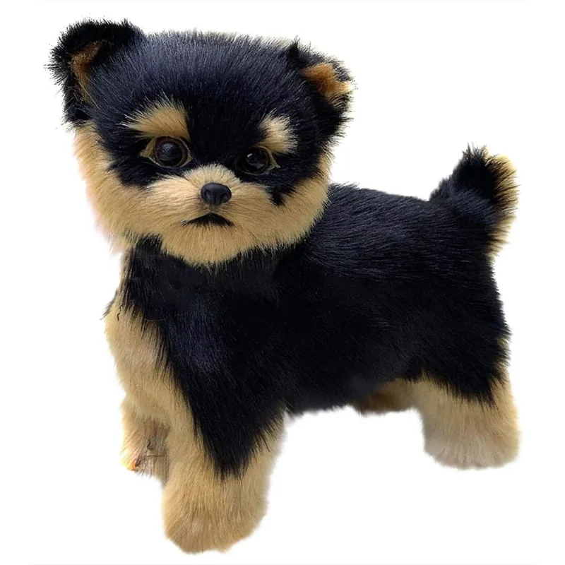 Yorkshire Dog Toys Brinquedos de pelúcia Simulação Modelos animais Presentes infantis