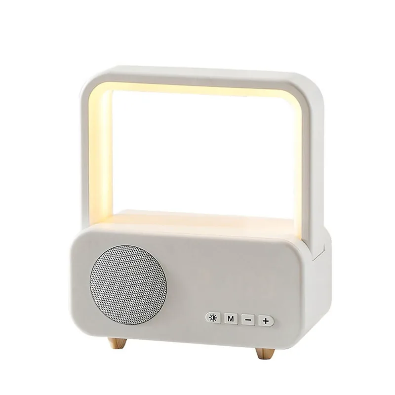 Alto-falante Bluetooth com lâmpada de mesa Luz noturna de cabeceira Mini alto-falante portátil pequeno, leitura conduzida Candeeiro de mesa regulável ajustável para escritório doméstico, dormitório