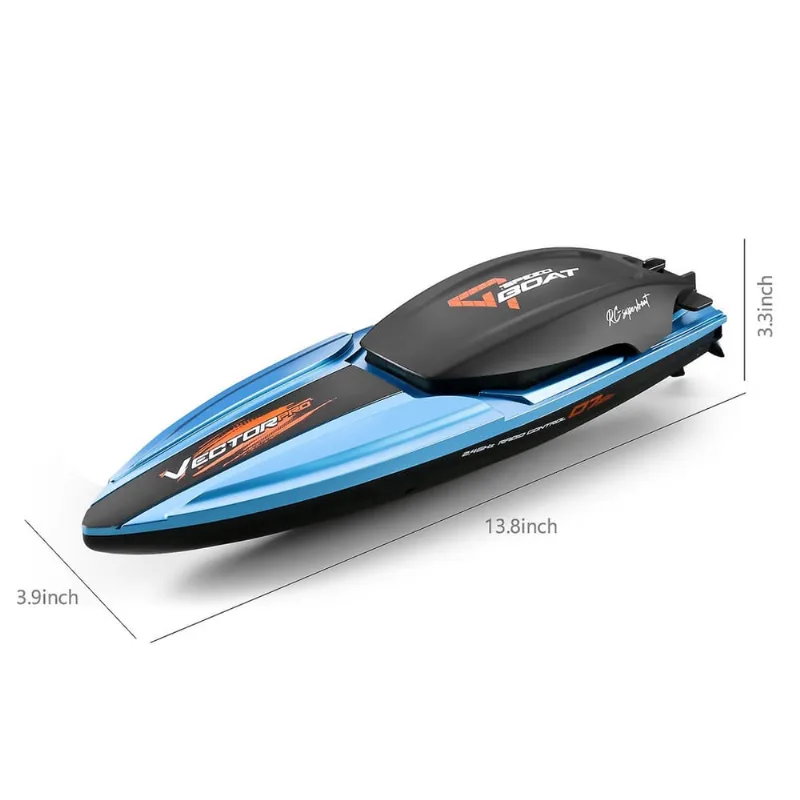 Lanchas de controle remoto sem fio elétrico longa vida alta velocidade 2.4g lancha recarregável brinquedo de controle remoto de água, corrida de controle remoto de alta velocidade