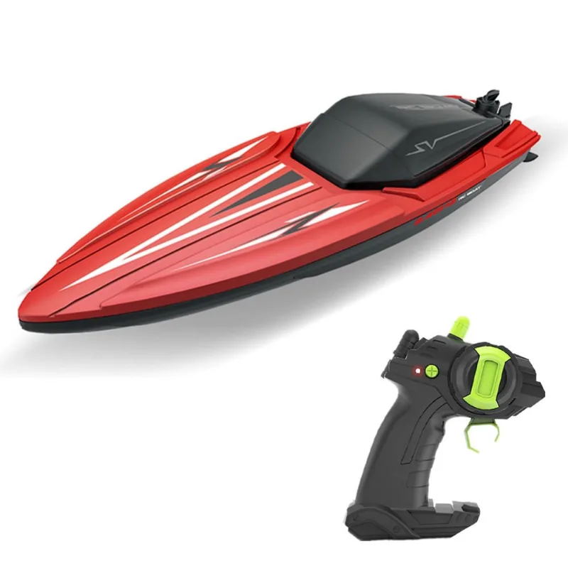 Lanchas de controle remoto sem fio elétrico longa vida alta velocidade 2.4g lancha recarregável brinquedo de controle remoto de água, corrida de controle remoto de alta velocidade