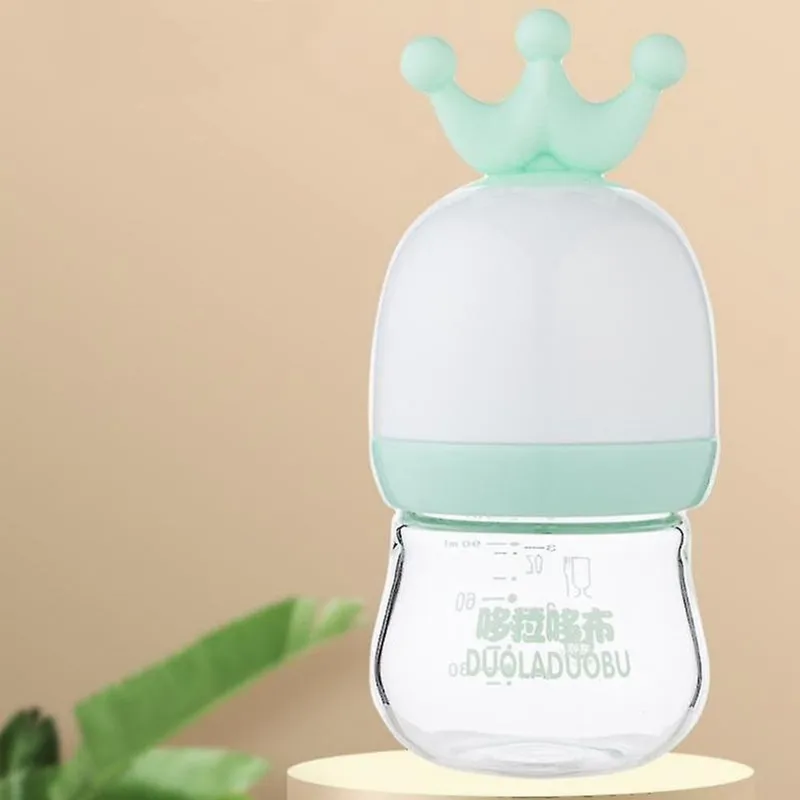 Mamadeiras de bebê 90ml alimentação de bebê alimentador de bebê vidro suco de enfermagem leite mini garrafa de dureza mamadeiras de bebê verde