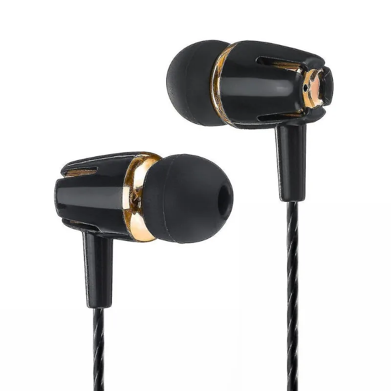 Fones de ouvido fones de ouvido 2pcs s9 Controle com fio de 3,5 mm fone de ouvido intra-auricular fones de ouvido estéreo música fone de ouvido com microfone cor preto/dourado