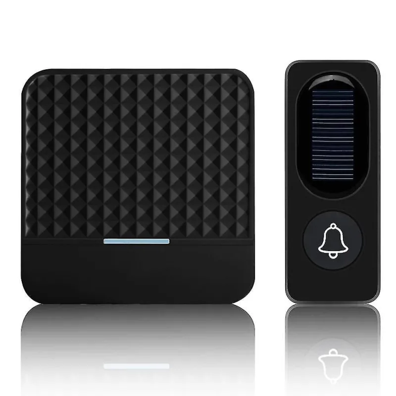 Campainha sinos de porta campainha sem fio à prova d'água alimentada por energia solar campainha inteligente preta - Não Disponível - Construção E Ferramentas