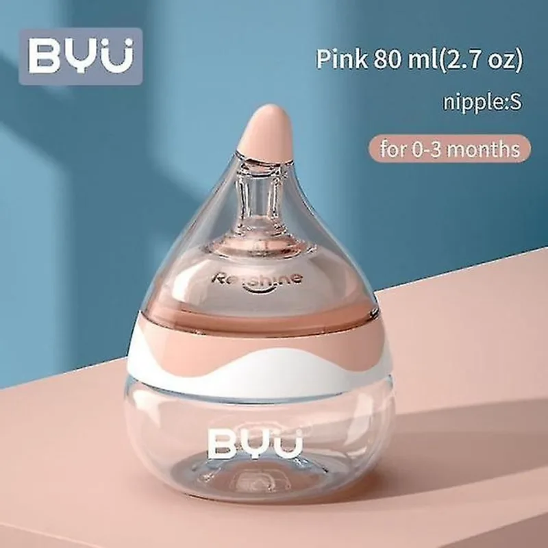 Mamadeiras de bebê 80ml de calibre largo bonito garrafa de água de leite anti-flatulência garrafas fáceis de limpar