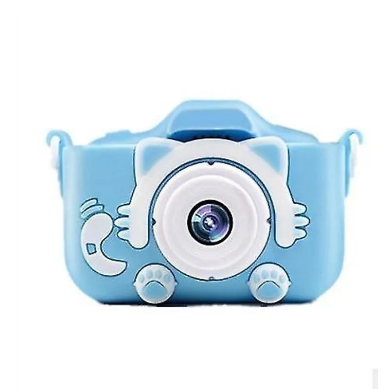 Câmeras digitais câmera infantil gato fofo mini câmeras digitais hd tela para crianças meninos meninas aniversário azul