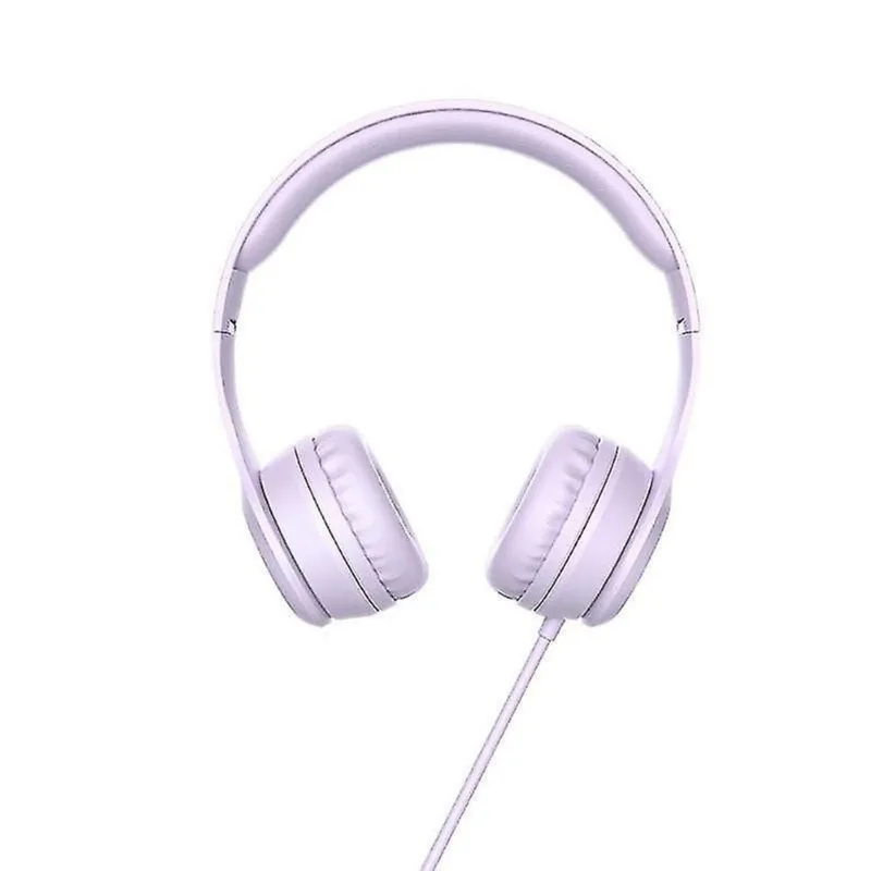 Fones de ouvido fones de ouvido w21 hifi estéreo metal com fio controle fone de ouvido fone de ouvido dobrável com microfone para telefone inteligente cor roxa