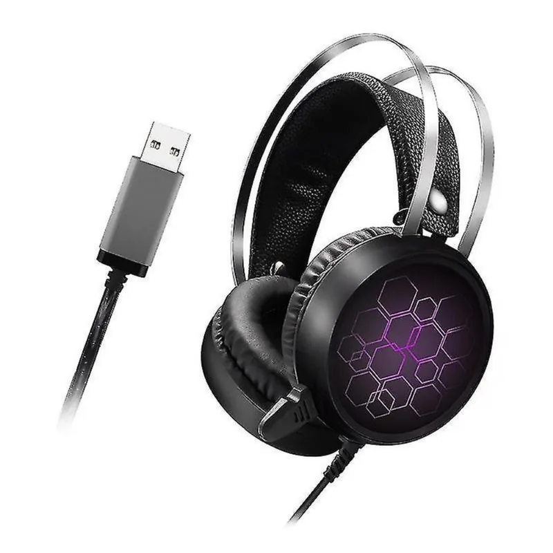 Fones de ouvido fones de ouvido x1 profissional virtual 7.1 gaming headset rgb luz fone de ouvido usb com fio com microfone para computador pc