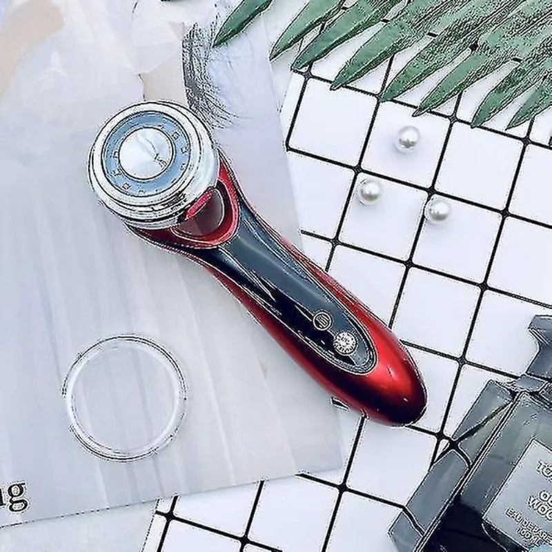 Limpadores faciais instrumento de cuidados com a pele beleza led quente e frio ultra-sônico levantamento de vibração firmando ems terapia de fótons