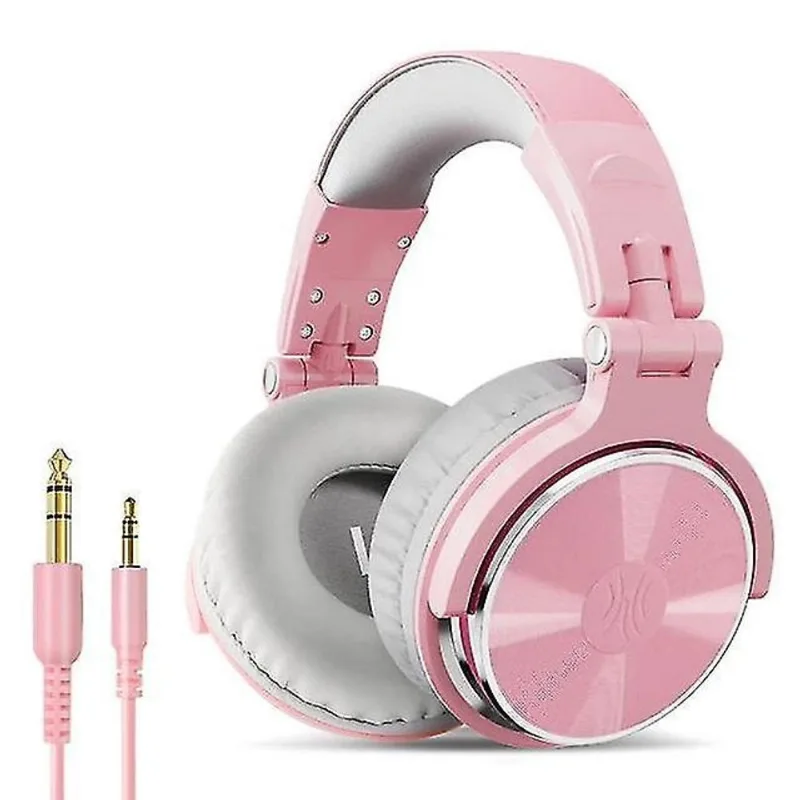 Auscultadores fones de ouvido sobre a orelha hifi studio dj headphone rosa