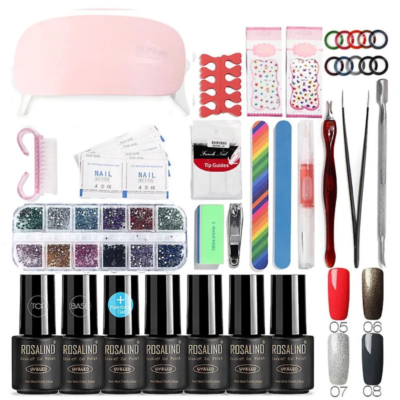 Secador de lâmpada de unha led com kit de esmalte de gel de unha conjunto de ferramentas de manicure