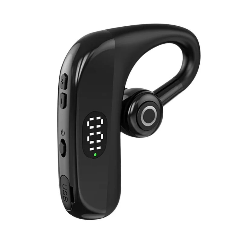 Único fone de ouvido com microfone bluetooth 5.2 fone de ouvido display led fone de ouvido à prova dwaterproof água fone de ouvido sem fio handsfree