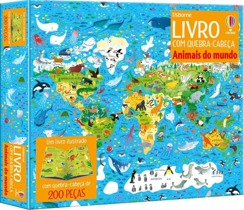 Animais Do Mundo - Livro Com Quebra Cabeca - LC - Livros