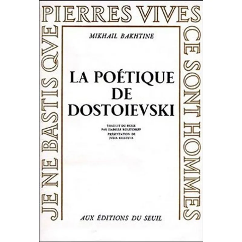 POETIQUE DE DOSTOIEVSKI, LA