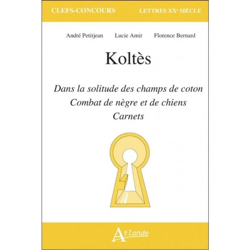 KOLTÈS - DANS LA SOLITUDE DES CHAMPS DE COTON COMBAT DE NÈGRE ET DE CHIENS CARNETS