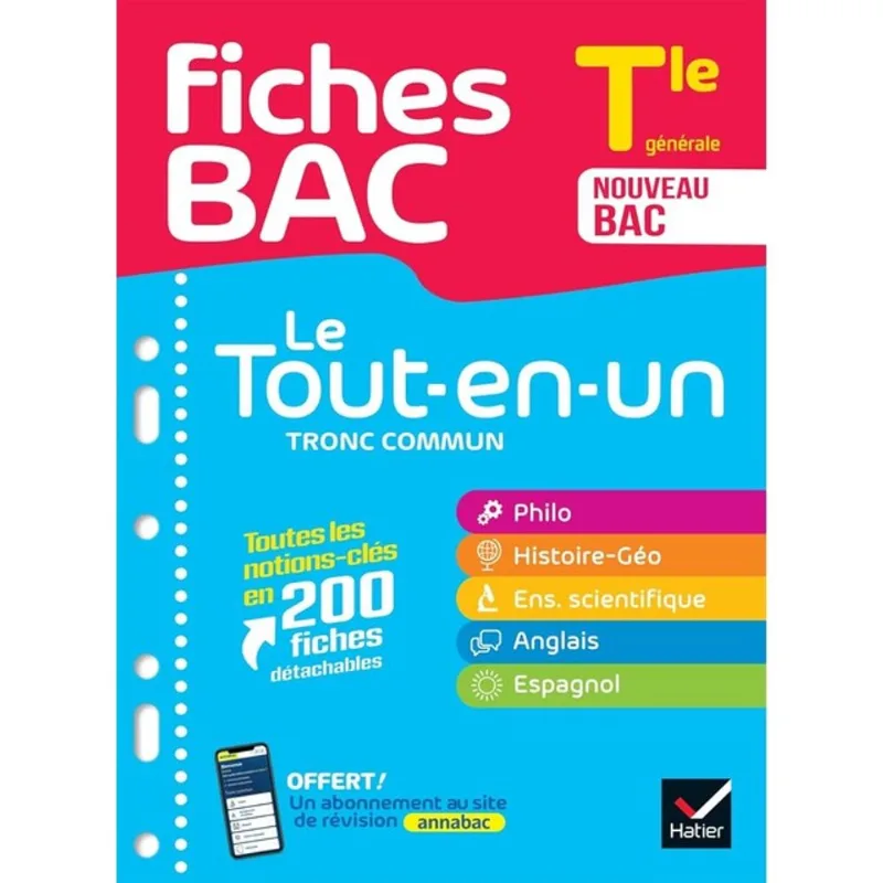 FICHES BAC LE TOUT-EN-UN TRONC COMMUN TLE - GÉNÉRALE - TOUTES LES MATIÈRES - BAC 2025