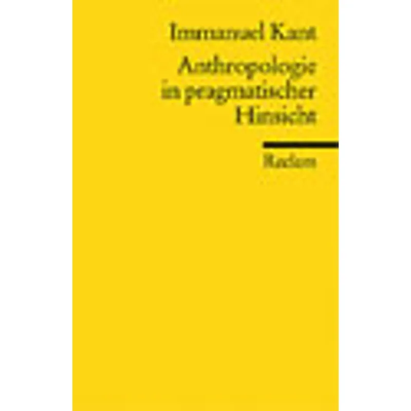 ANTHROPOLOGIE IN PRAGMATISCHER HINSICHT